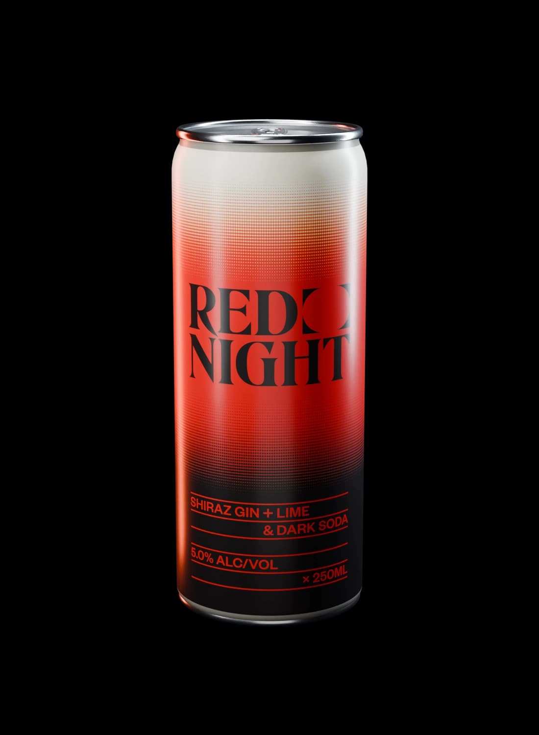Red Night 250 ml slim can, with its cream, red and black original label